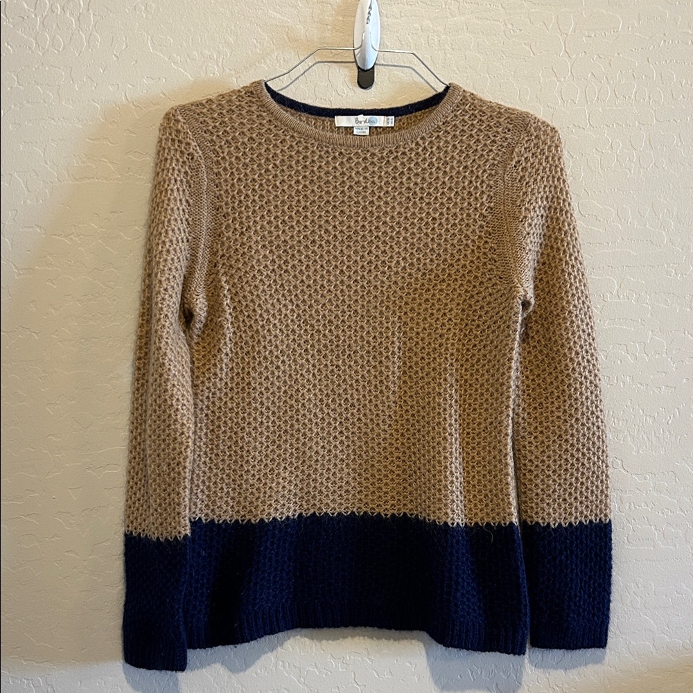 Boden Tan and Navy Sweater